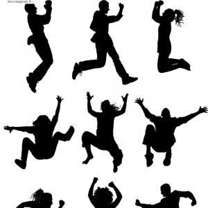 300x300 Set Of Young People Silhouettes Jumping Vector Soidergi