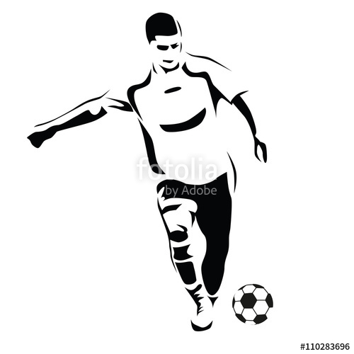 500x500 Soccer Player Vector Silhouette Running Football Player Kick T