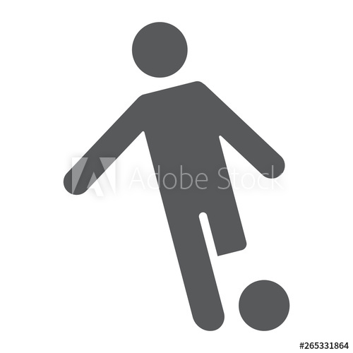 500x500 Soccer Player Glyph Icon, Kickball And Sport, Football Player Sign