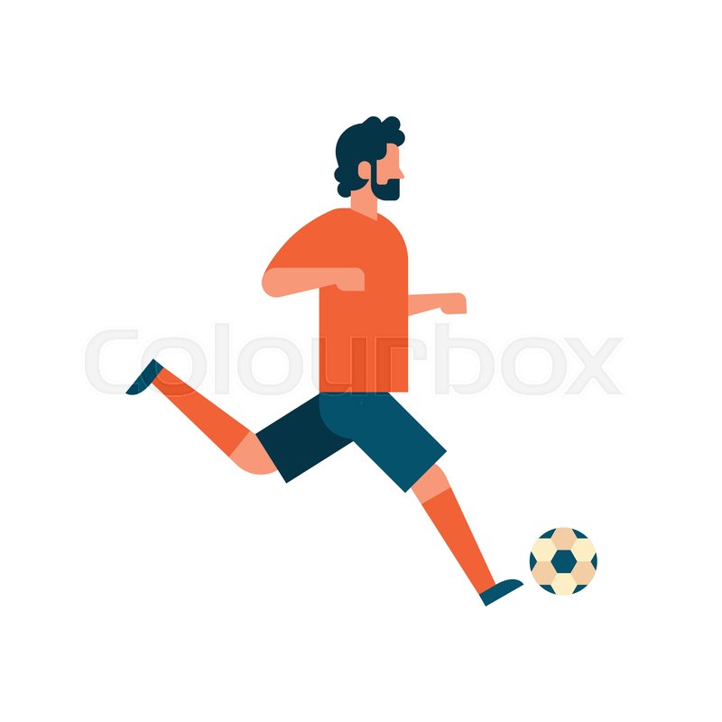 800x800 Football Player Kick Ball Isolated Stock Vector Colourbox