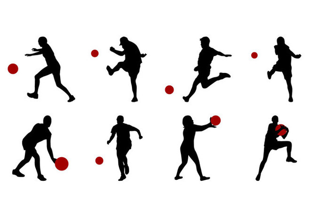 632x443 Free Kickball Silhouettes Vector Free Vector Download