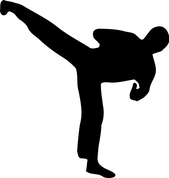 570x600 Kickboxer Silhouette Free Vector In Open Office Drawing