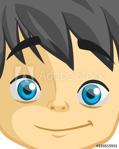 399x500 Cute Cartoon Boy Face Vector Illustration Of A Little Kid Face