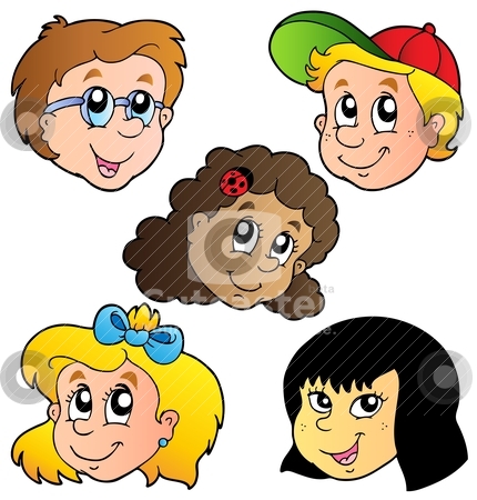 430x450 Happy Kids Face Clipart