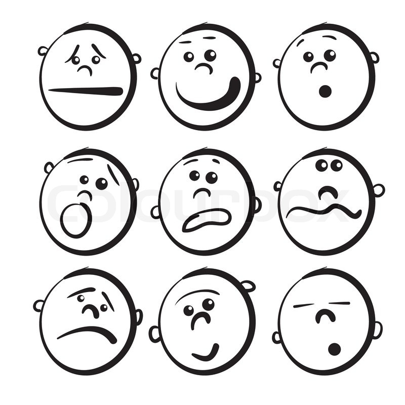 800x800 Kid Face Cartoon Icons Stock Vector Colourbox