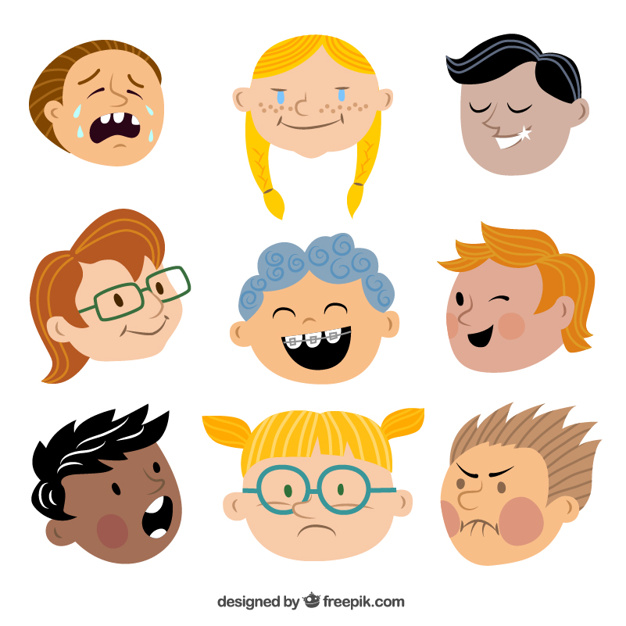 626x626 Kids Faces Vector Free Download