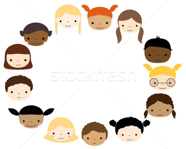 600x480 Oval Frame With Cute Kids Faces