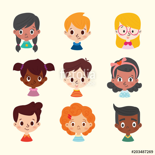 500x500 Kid Face Set Vector Stock Image And Royalty Free Vector