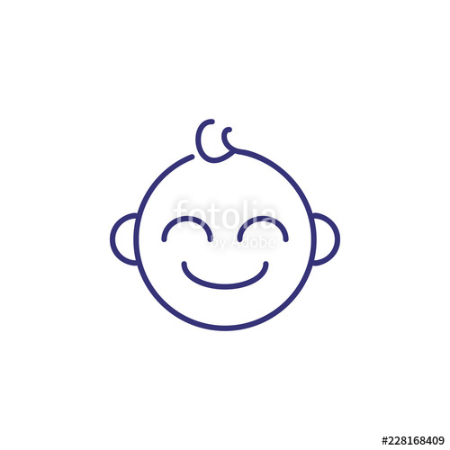 500x500 Baby Boy Face Line Icon Newborn Concept Childhood, Kid, Face