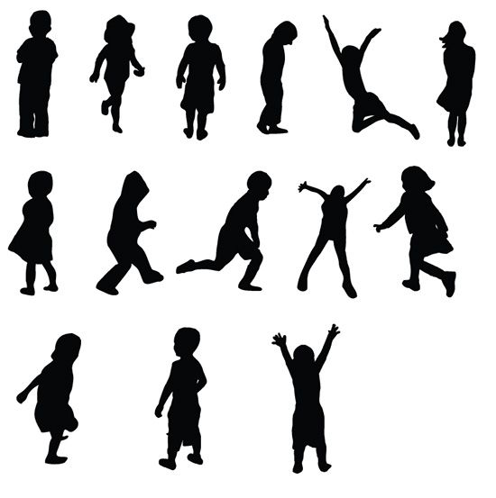 550x553 Free Kids Silhouettes Vectors And Brushes Vandelay Design Blog