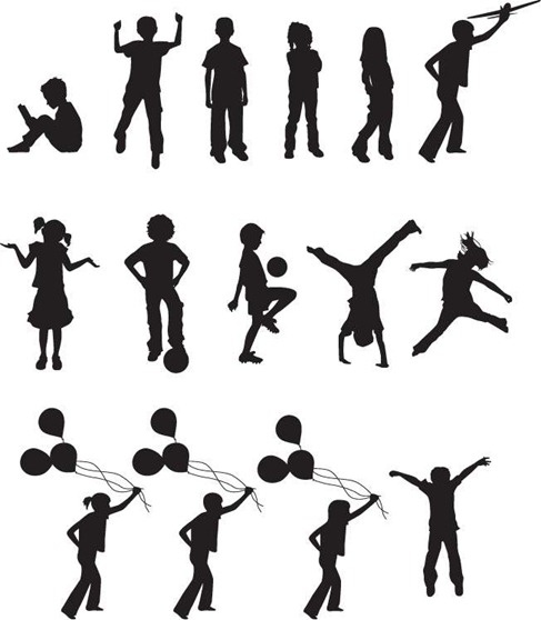 487x558 Free Vector Children Silhouettes Free Vector In Encapsulated