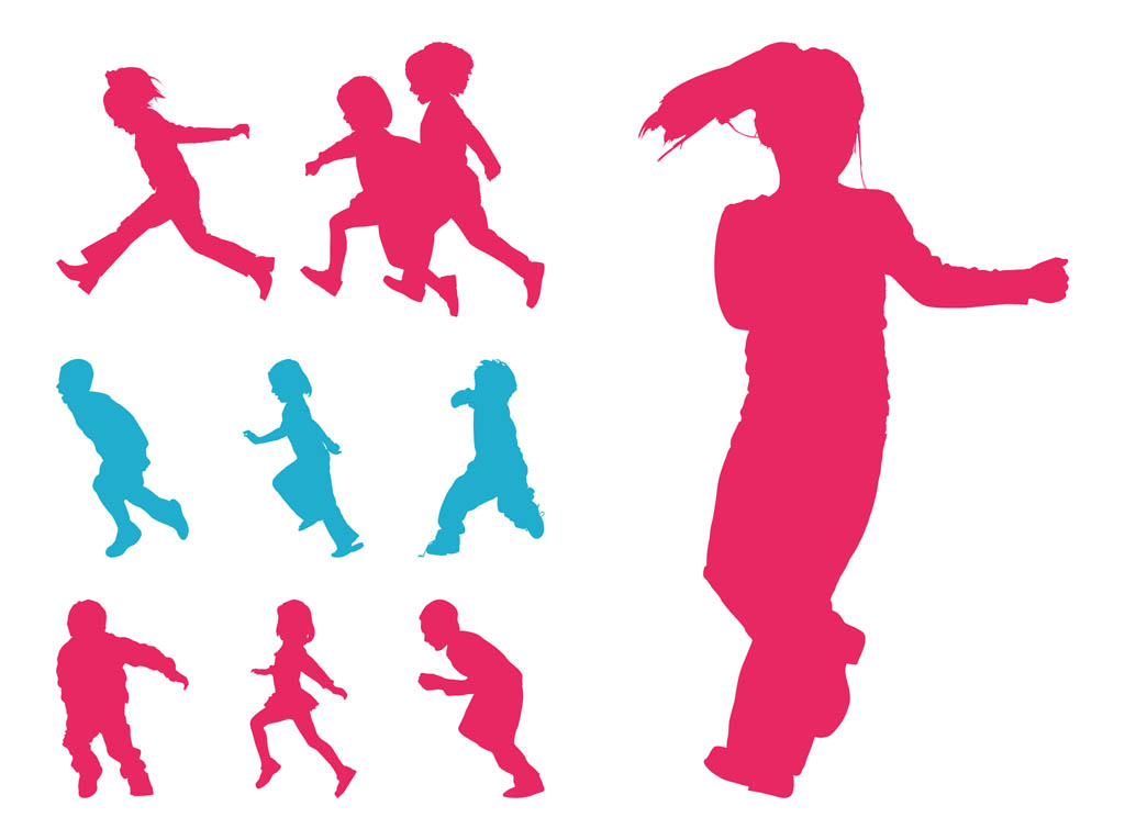 1024x765 Running Kids Silhouettes Free Vectors Ui Download