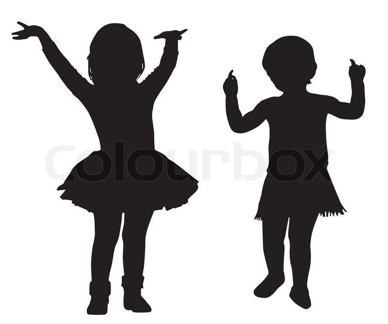 800x668 Silhouettes Of Kids Stock Vector Colourbox