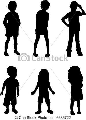 338x470 Silhouette Of Kids Vector Illustration Of Shadow Kids