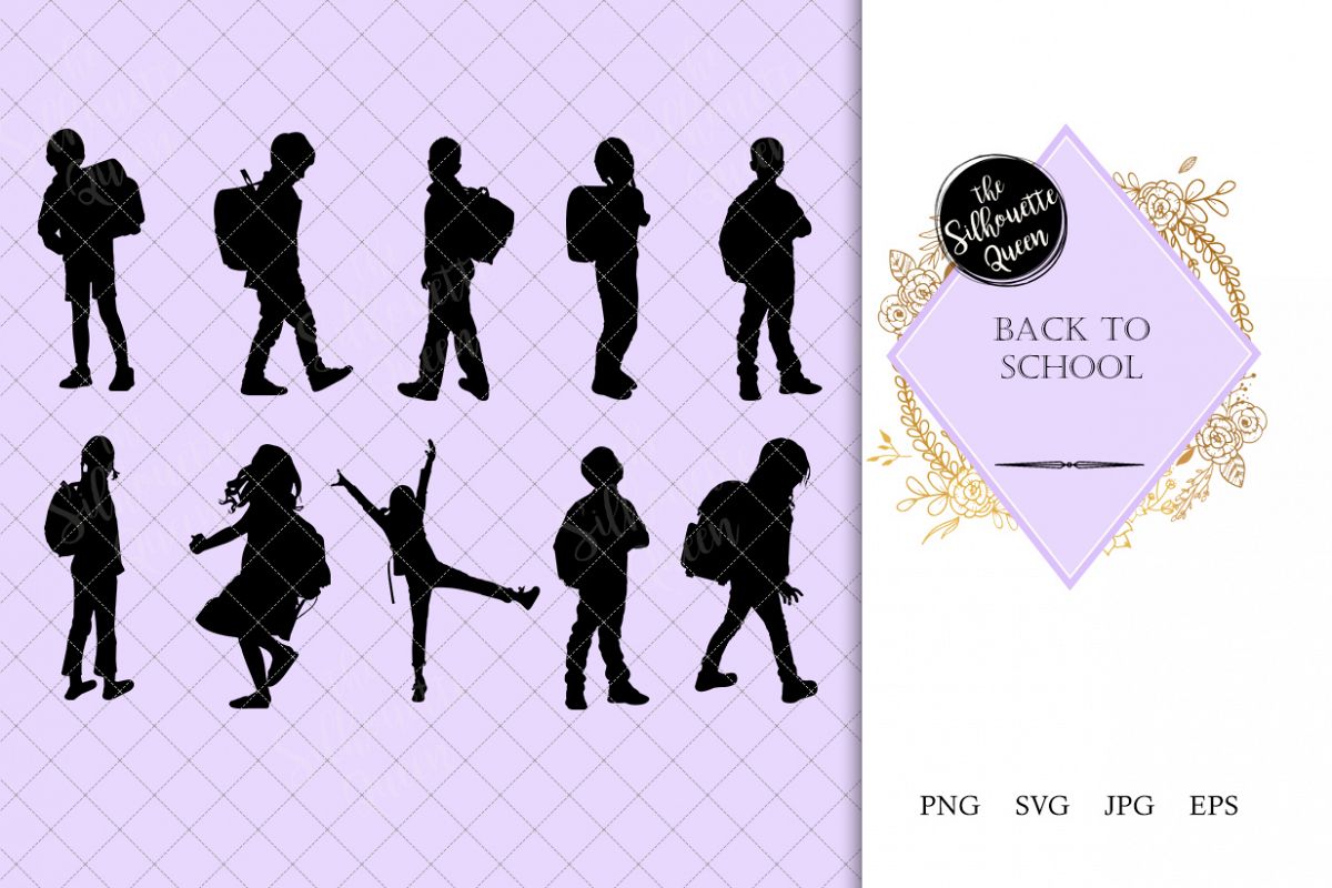 1200x800 Back To School Kids Silhouette Kid With Backpack Vector