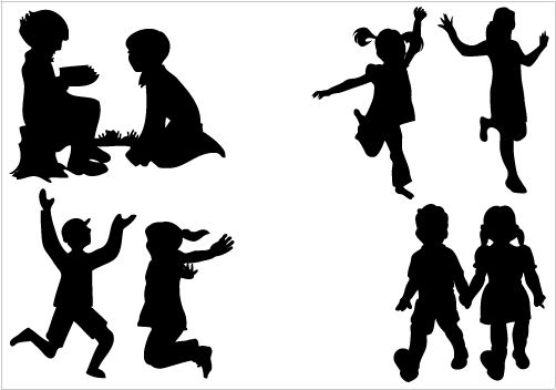 502x352 Children Silhouette Vector Graphics Silhouette Clip Art