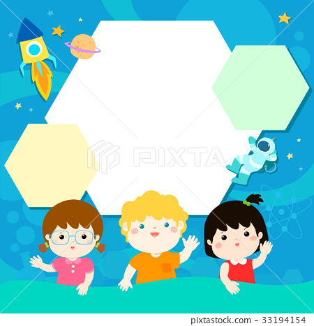 450x468 Kids On Universe Illustration Background Vector