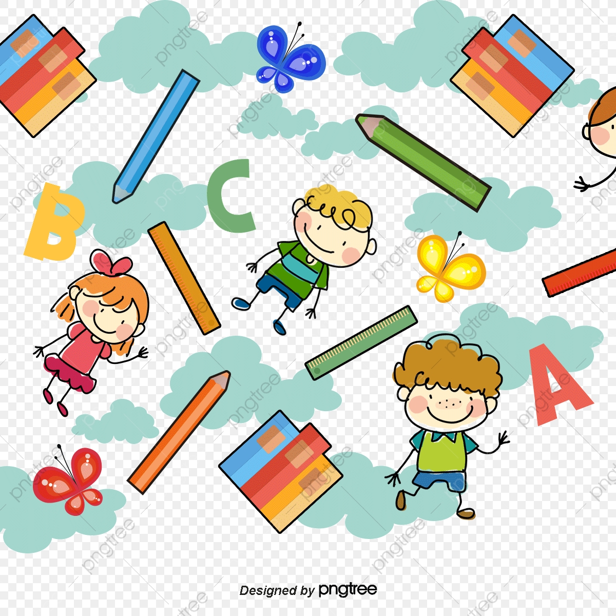 1200x1200 Vector Kids Background, Kids Clipart, Background Clipart, Cartoon