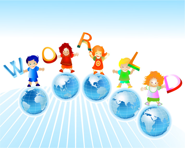 World And Kids Creative Background Vector Free Download 710x567 World And Kids Creative Background Vector Free Download