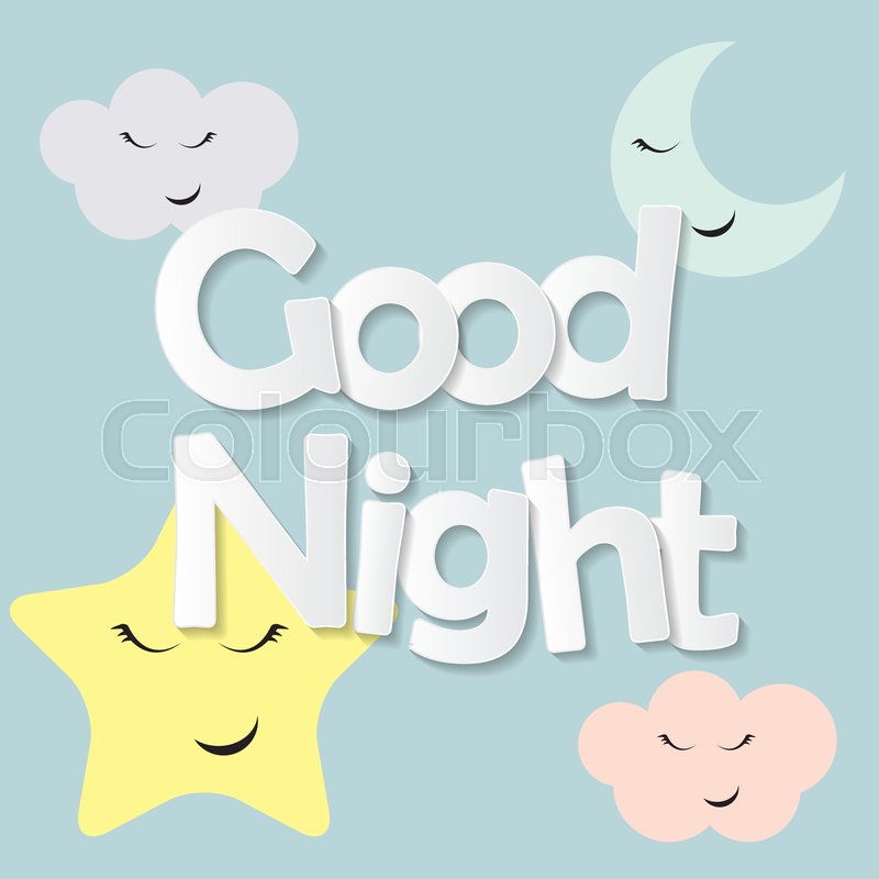 Cute Good Night Kids Background Vector Stock Vector Colourbox 800x800 Cute Good Night Kids Background Vector Stock Vector Colourbox
