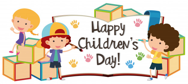 Happy Children's Day With Kids And Blocks Vector Premium Download 626x281 Happy Children's Day With Kids And Blocks Vector Premium Download