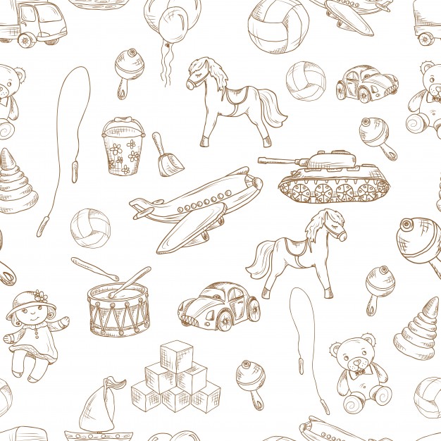 Vintage Kids Toys Sketch Seamless Pattern With Blocks Balloon 626x626 Vintage Kids Toys Sketch Seamless Pattern With Blocks Balloon