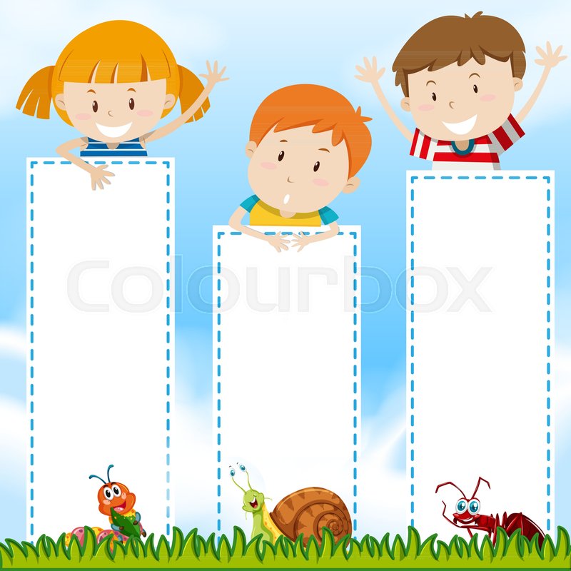 Border Template With Kids In The Park Stock Vector Colourbox 800x800 Border Template With Kids In The Park Stock Vector Colourbox
