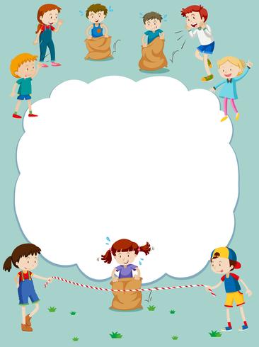 Border Template With Kids Playing Games 366x490 Border Template With Kids Playing Games