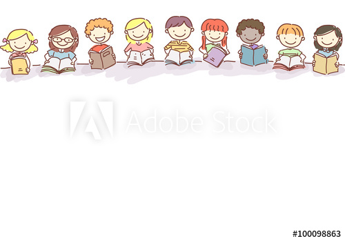 Doodle Stickman Kids Books Border 500x349 Doodle Stickman Kids Books Border