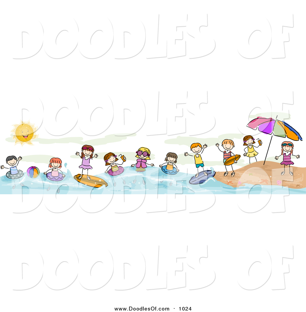 Vector Clipart Of A Doodled Border Of Summer Doodled Kids 1024x1044 Vector Clipart Of A Doodled Border Of Summer Doodled Kids