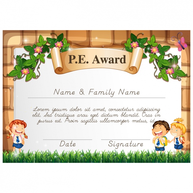 Children's Cartoon Certificate Vector Premium Download 626x626 Children's Cartoon Certificate Vector Premium Download