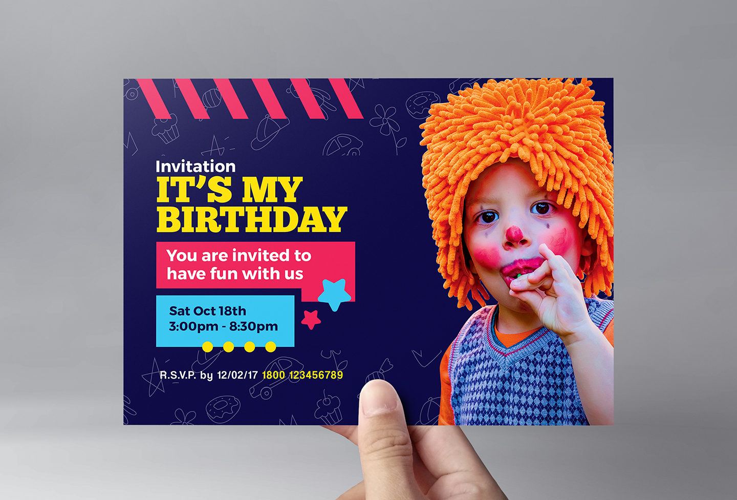 1440x976 Kid's Party Flyer Template Vector