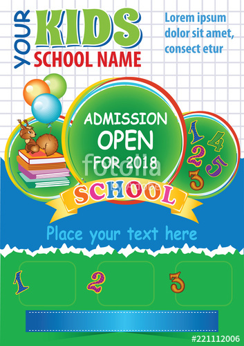 353x500 School Admission Flyer, Kid Advertising Template With Space