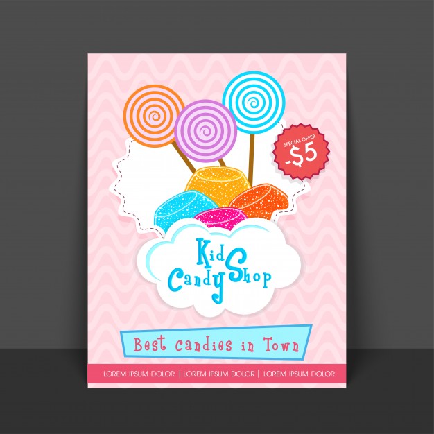 626x626 Sweetmeats Candy Poster Kids Flyer Vector Premium Download