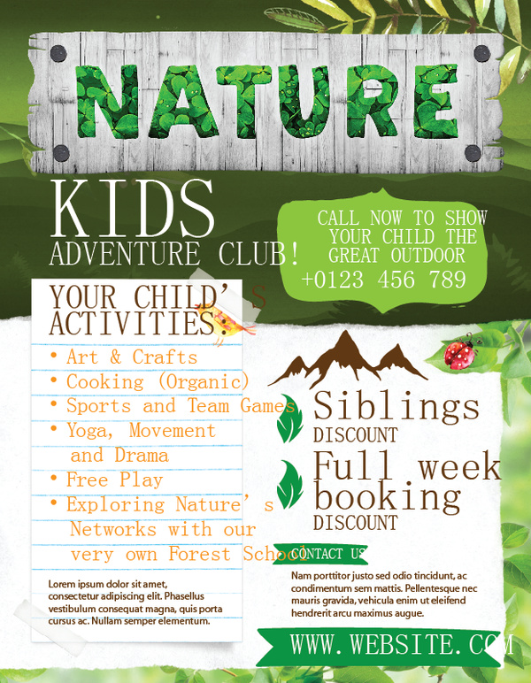 600x772 Kids Adventure Club Flyer Template Vector Free Download