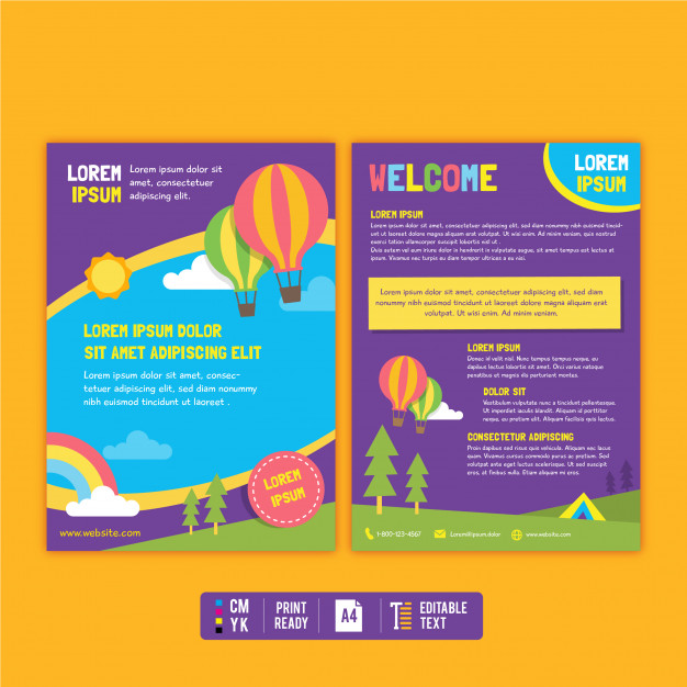 626x626 Colorful Kid Flyer And Brochure Template Vector Premium Download