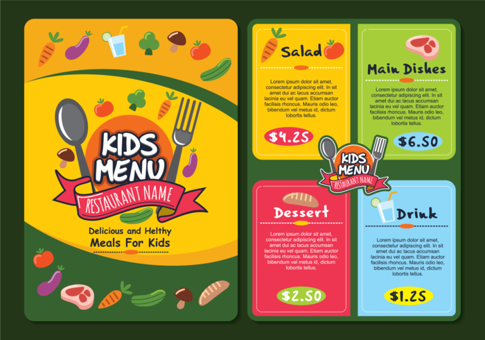 700x490 Cute Colorful Kids Menu Template