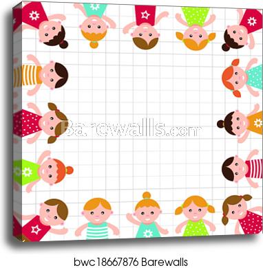 382x390 Kids Frame Vector Illustration, Canvas Print Barewalls Posters