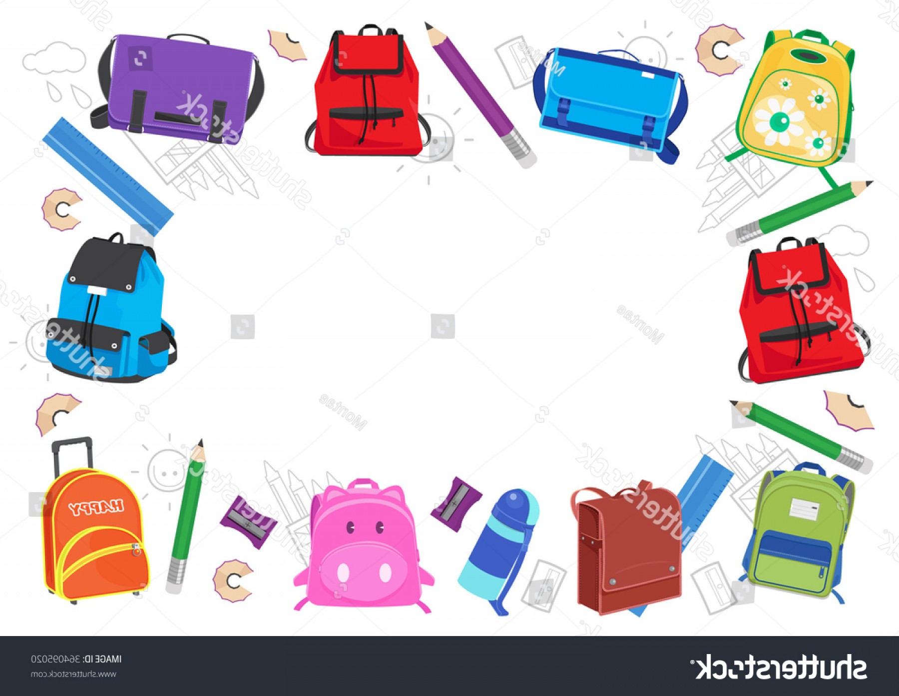 1800x1393 School Kids Frame Vector Illustration Back Createmepink