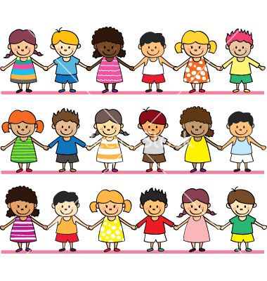 380x400 Cute Children Holding Hand Vector