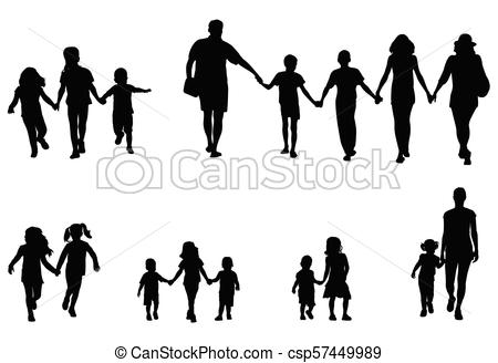 450x328 Family And Children Holding Hands Silhouettes Collection