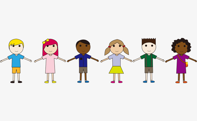 650x400 Children Holding Hands Cartoon, Children Vector, Cartoon Vector