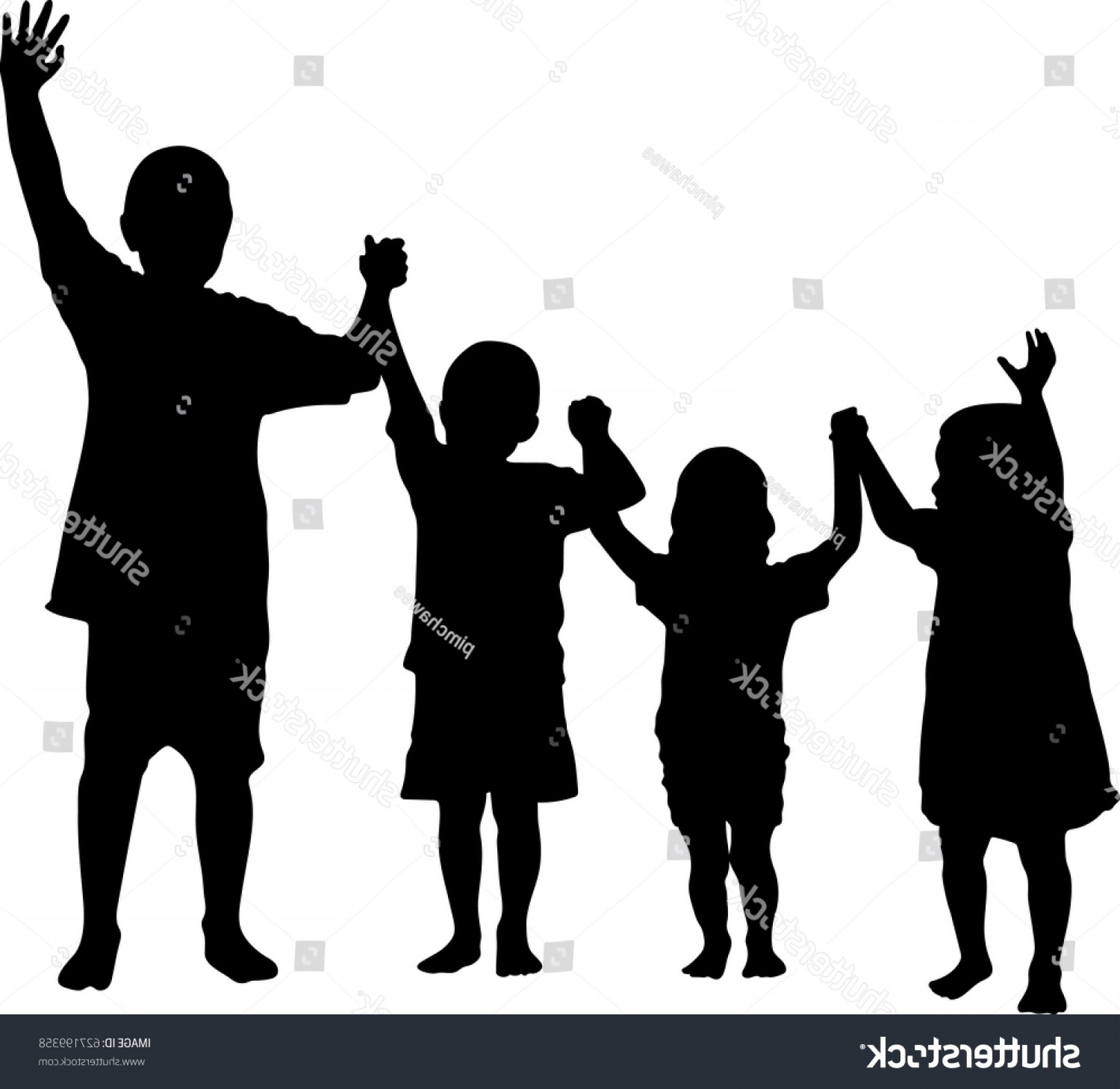 1800x1750 Silhouette Vector Children Holding Hands Soidergi