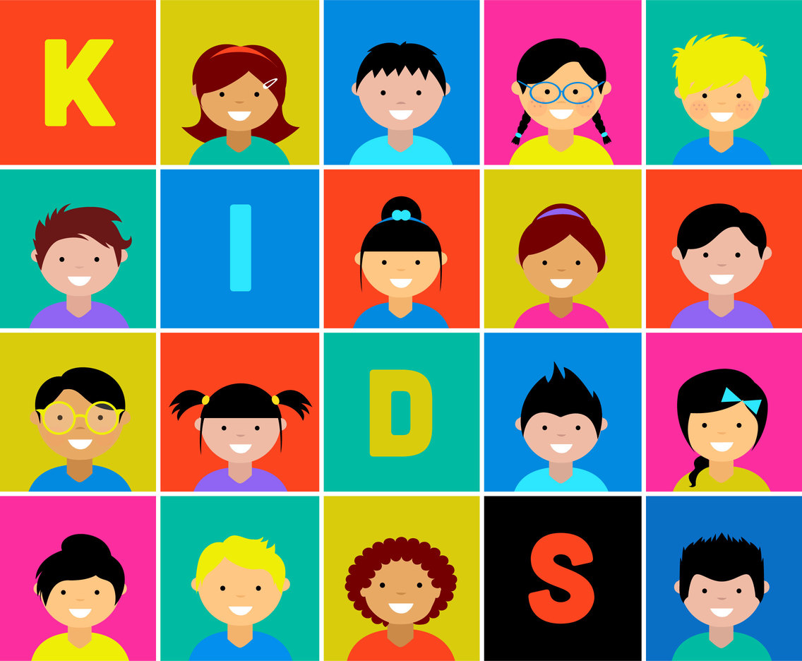 1136x936 Kids Character Vector Icon Set Vector Art Graphics
