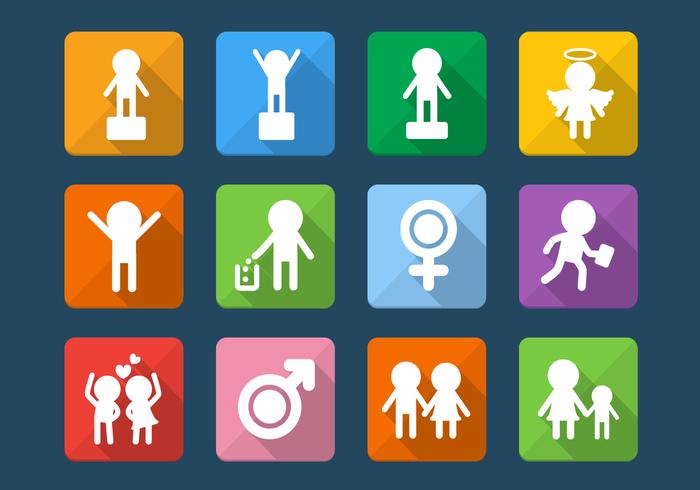 700x490 People Kids Icon Vector Set