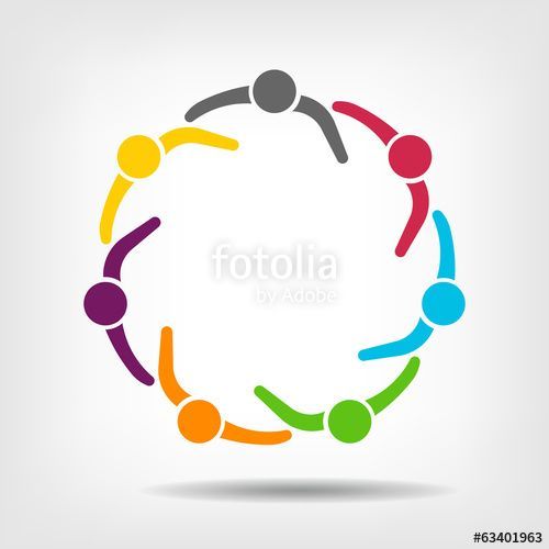 500x500 Team Meeting Design Icon Vector Group Of People