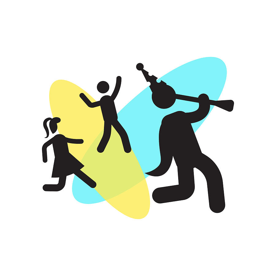 900x900 Troubadour With Kids Icon Vector Sign And Symbol Isolated On White