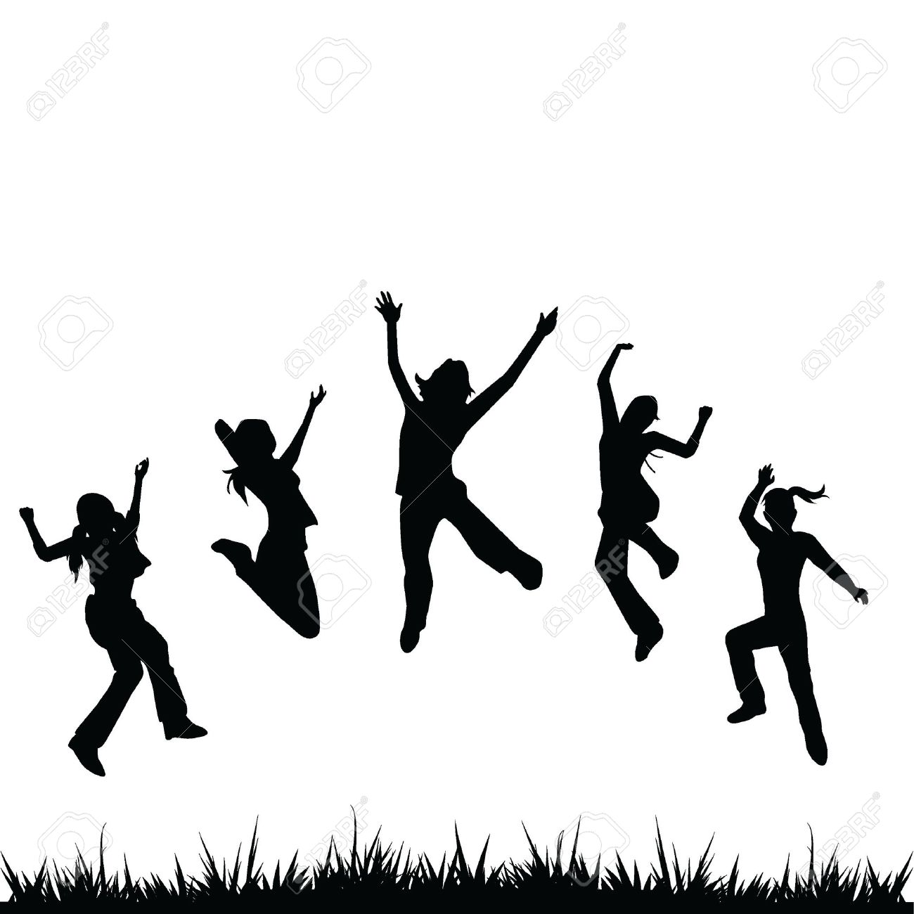 1300x1300 Huge Collection Of 'kids Jumping Silhouette' Download More Than