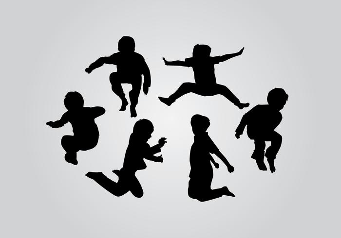 700x490 Jump Kids Silhouette Vectors