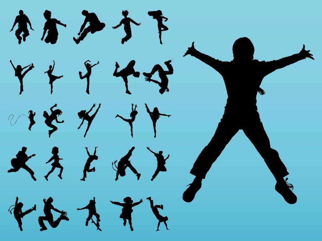 1024x766 Jumping Kids Vector Art Graphics